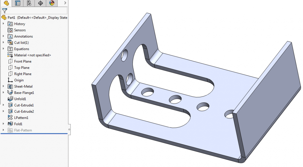 Unfold sheet metal body to add cuts across bends