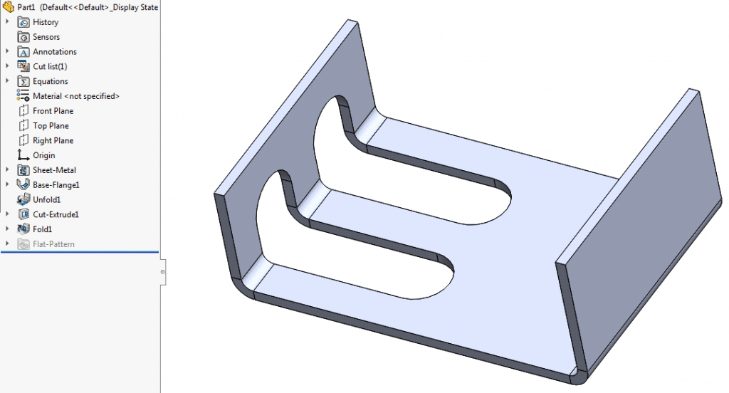 Unfold sheet metal body to add cuts across bends