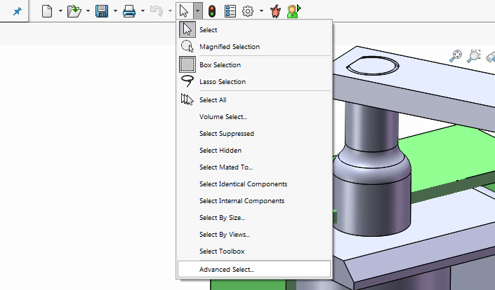 SOLIDWORKS advanced select