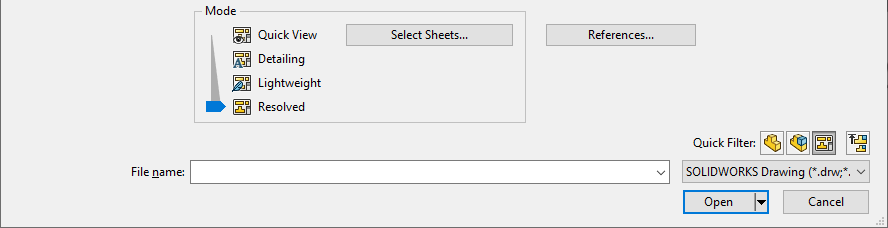 drawing open modes