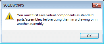 make drawing for virtual part assembly component