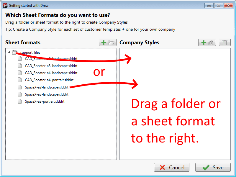 Drew welcome wizard create company styles