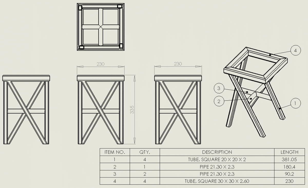 SolidWorks weldment drawing