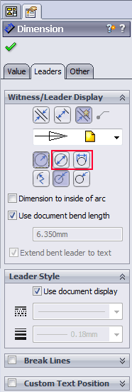 solidworks radius dimension diameter