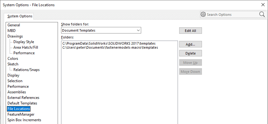 change template directory folder