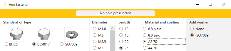 fastener filter - add washer automatically solidworks
