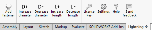 Lightning toolbar solidworks