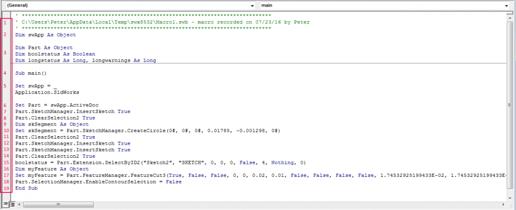 recorded macro result
