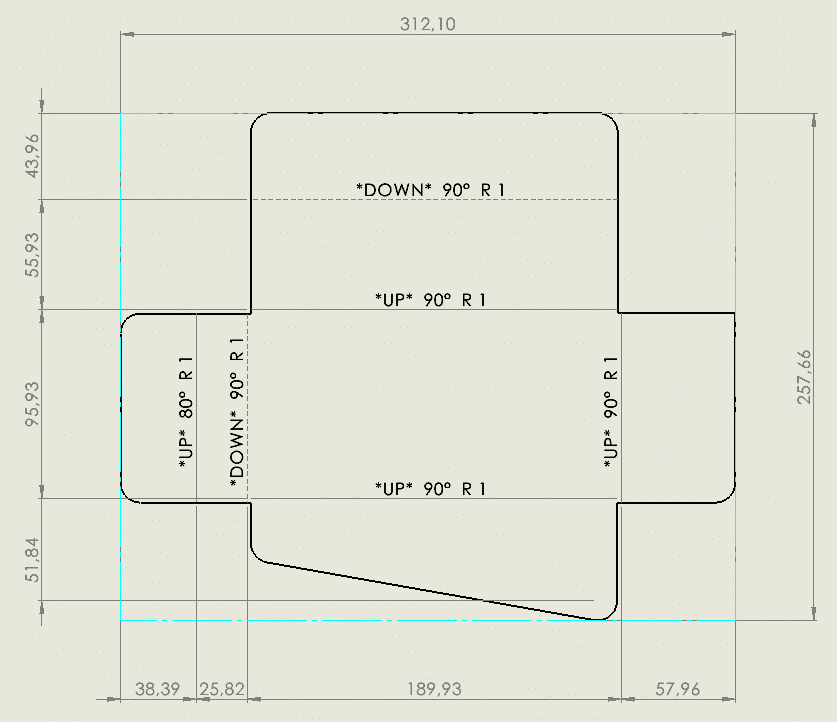 solidworks flat pattern bend dimensions