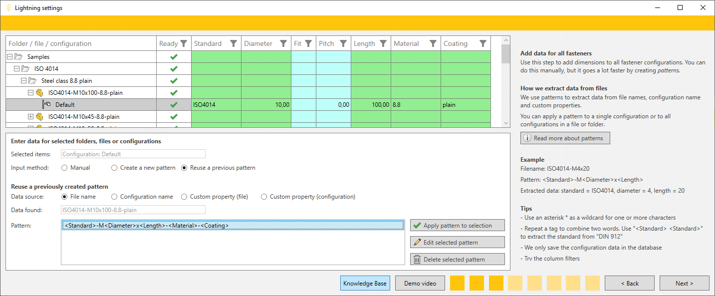 Lightning settings step 4 reuse pattern
