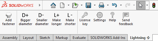 Lightning toolbar - replace fastener with longer version - changer diameter - change length