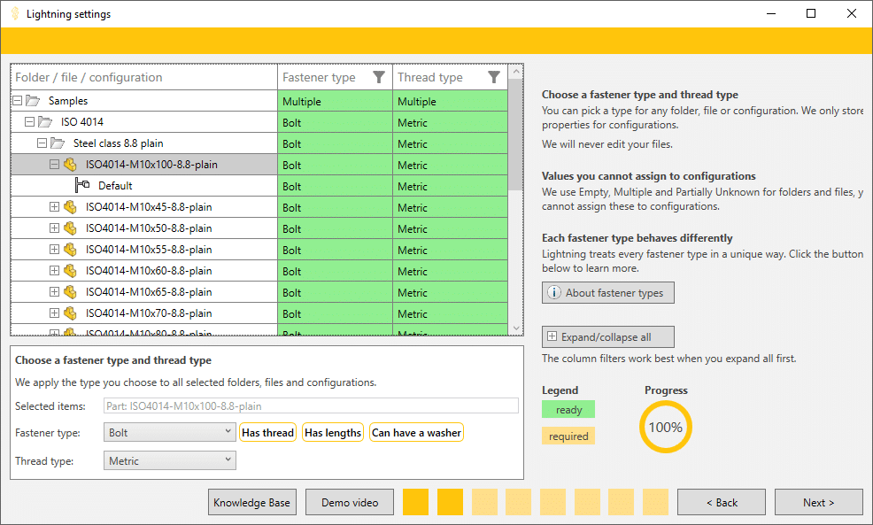 Lightning settings step 3