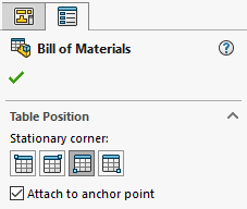 Solidworks drawing move table that is stuck - anchor point