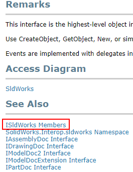 isldworks members API documentation