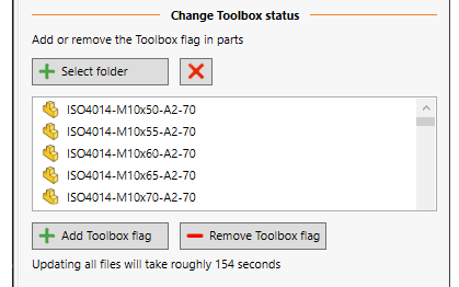 Timesavers set solidworks toolbox flag