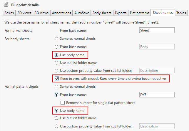 solidworks default sheet names