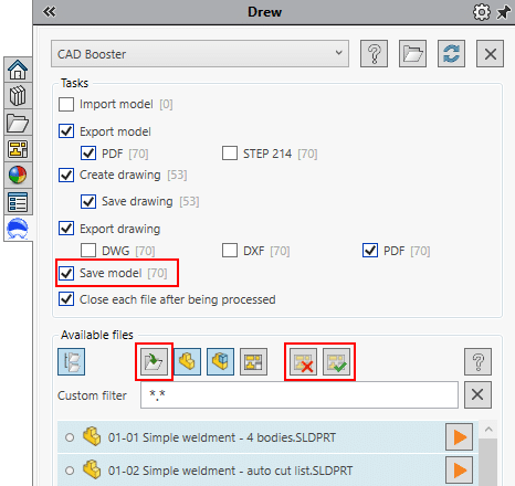 Drew batch panel improvements