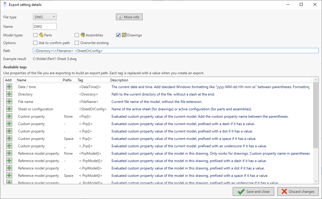 Smart export settings - one-click exports