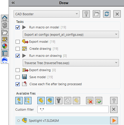 Drew macro in batch mode solidworks